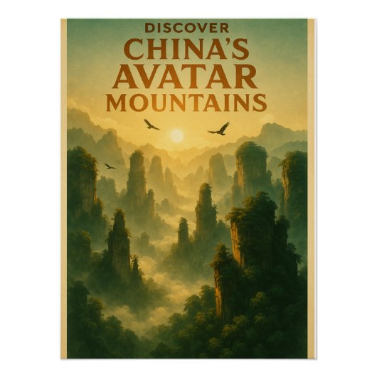 中国のアバター山脈を発見 ポスター (正面)