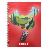 中国のイラスト地図旅行ポスター ノートブック (正面)