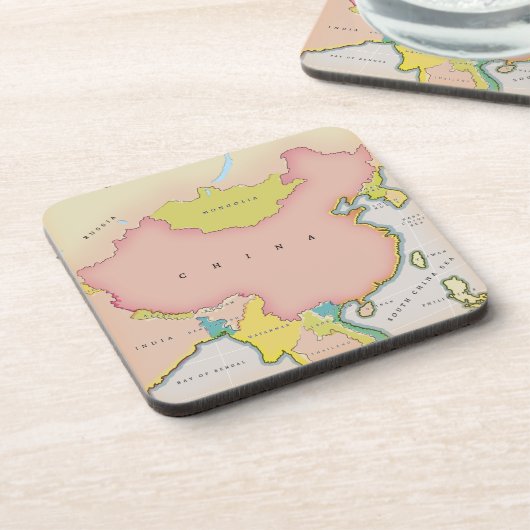 中国のイラスト地図 コースター (左側)