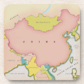 中国のイラスト地図 コースター (正面)