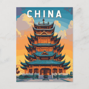 中国のイラスト 旅行 アート ヴィンテージ ポストカード