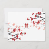 中国のウェディングに桜と二重の幸せを 出欠カード (裏面)