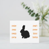 中国のウサギの年1939年から2023年 ポストカード (スタンド正面)