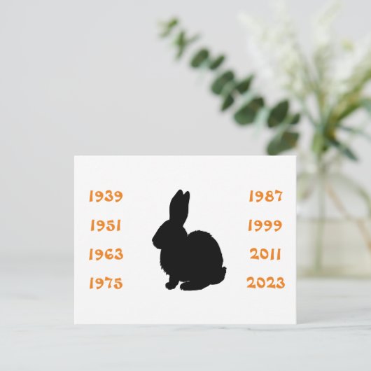 中国のウサギの年1939年から2023年 ポストカード (スタンド正面)
