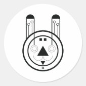 中国のウサギ ラウンドシール (正面)