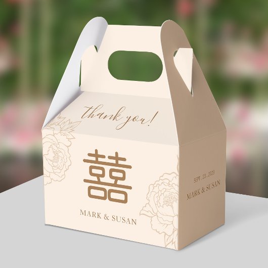 中国のエレガントな二喜牡丹の結婚式 フェイバーボックス