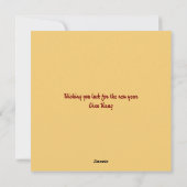 中国のエレガント金ゴールド シーズンカード (裏面)