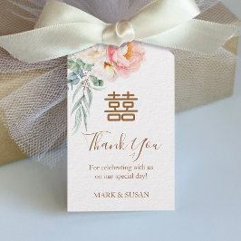 中国のエレガントPeony Double Happiness結婚のラベル ギフトタグ