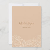 中国のエレガントPeony Double Happiness結婚's 招待状 (裏面)