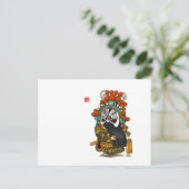 中国のオペラキャラクター ポストカード - 項羽 (スタンド正面)