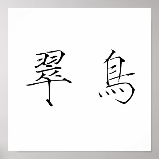 中国のカワセミの記号 ポスター (正面)