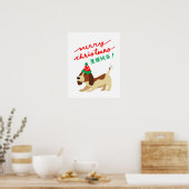 中国のクリスマスのポスター、かわいい犬のポスター、クリスマス ポスター (キッチン)