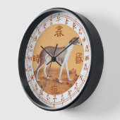 中国のグレイハウンド(竹蔭西猊狗圖) Giuseppe Castiglione to 壁時計 (傾斜)
