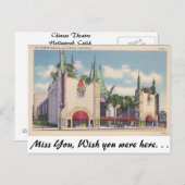 中国のシアター，ハリウッド，カリフォルニア ポストカード (正面/裏面)