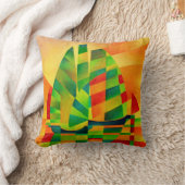 中国のジャンク、日没、帆と影はっきりした クッション (ブランケット)