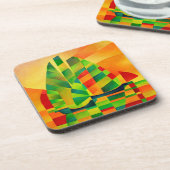 中国のジャンク、日没、帆と影はっきりした コースター (左側)