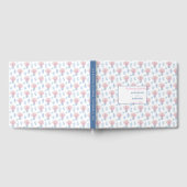 中国のジャース名門私立校風のネイビーブルーとピンク結婚グのグ ゲストブック (全面)