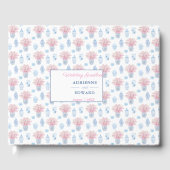 中国のジャース名門私立校風のネイビーブルーとピンク結婚グのグ ゲストブック (正面)