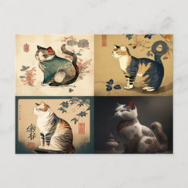 中国のスタイル猫 ポストカード