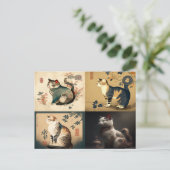 中国のスタイル猫 ポストカード (スタンド正面)