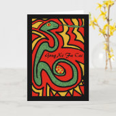 中国のスネークゴング西ファカイの新年 カード (黄色い花)