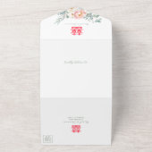 中国のダブルハピネスオールインワン結婚式招待状 オールインワン招待状 (外側)