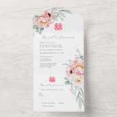 中国のダブルハピネスオールインワン結婚式招待状 オールインワン招待状 (内側)