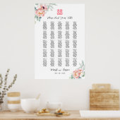 中国のダブルハピネス結婚式ゲストリスト看板 ポスター (キッチン)