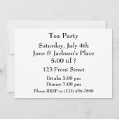 中国のティーカップが付いているシマリスの写真 招待状 (裏面)