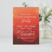 中国のテーマレッドニューイヤーズイブパーティー 招待状 (スタンド正面)