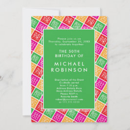 中国のテーマ五十回又は誕生日会 招待状