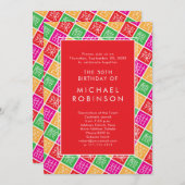 中国のテーマ五十回又は誕生日会 招待状 (正面/裏面)