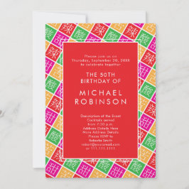 中国のテーマ五十回又は誕生日会 招待状