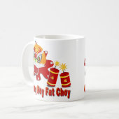 中国のドラゴンと花火 コーヒーマグカップ (正面左)