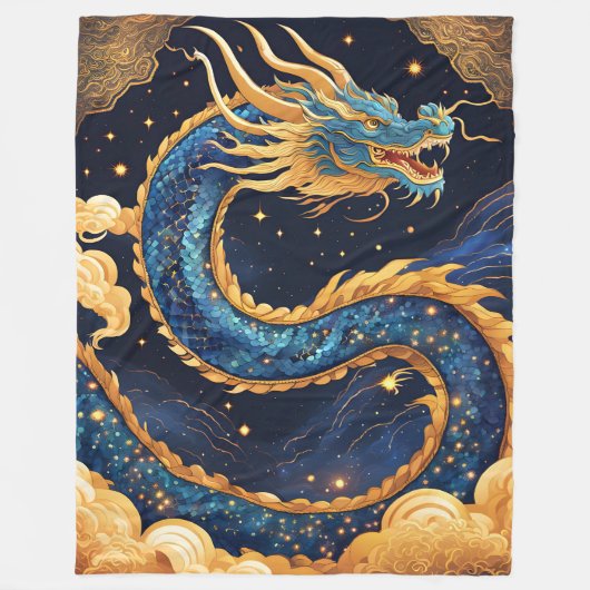 中国のドラゴンの毛布 フリースブランケット (正面)