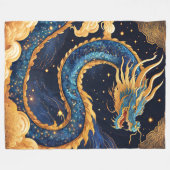 中国のドラゴンの毛布 フリースブランケット (正面(横))