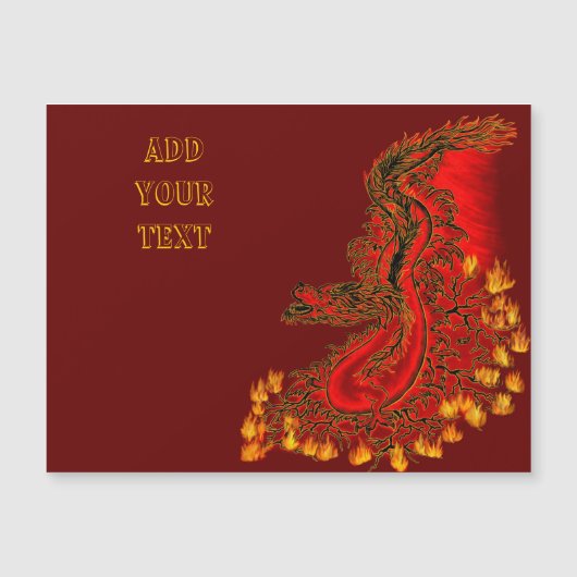 中国のドラゴンの赤と金のデザイン (正面)