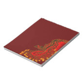 中国のドラゴンの赤と金のデザイン ノートパッド (回転)