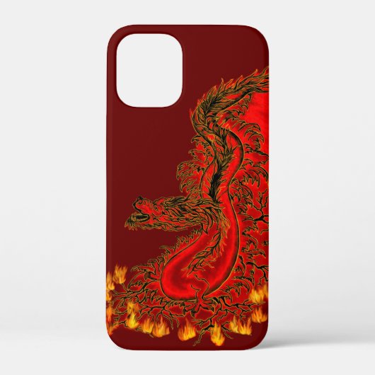 中国のドラゴンの赤と金のデザイン Case-Mate iPhoneケース (裏面)
