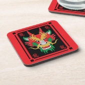 中国のドラゴンマスクアジア美術 コースター (左側)