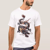 中国のドラゴン絵画 切り抜き Tシャツ (正面)