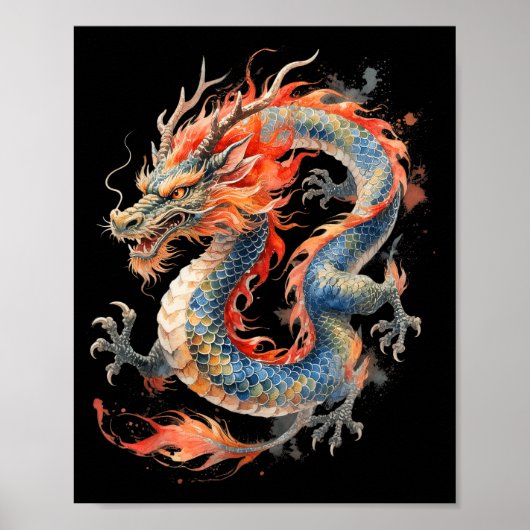 中国のドラゴン アジア神話 十二支 ポスター (正面)