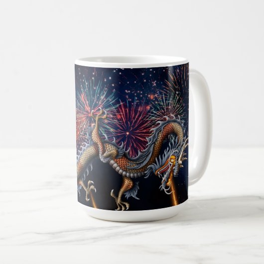 中国のドラゴン コーヒーマグカップ (正面右)