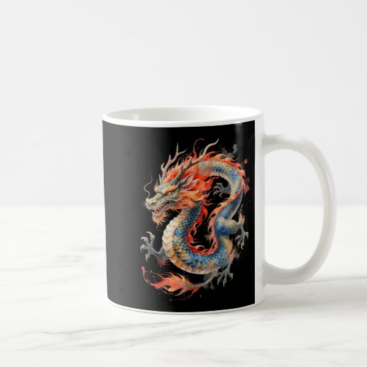 中国のドラゴン 伝統的なアジアの十二支 コーヒーマグカップ (右)