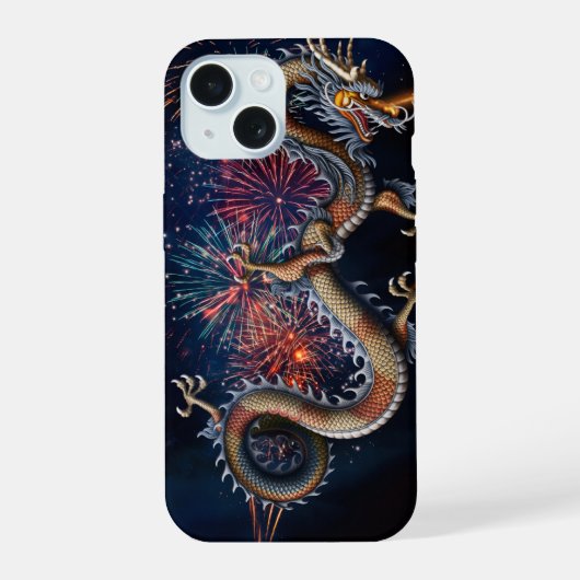中国のドラゴン iPhone 15ケース (裏面)