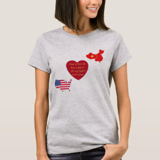 中国のハートのTシャツへの米国 Tシャツ