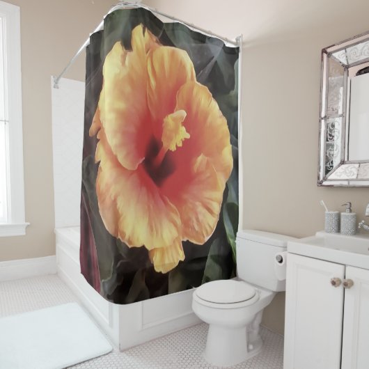 中国のバラフラワー芸術的フローラ開花 シャワーカーテン (インサイチュ)