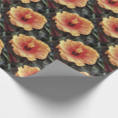 中国のバラフラワー芸術的フローラ開花 ラッピングペーパー (角)