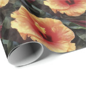 中国のバラフラワー芸術的フローラ開花 ラッピングペーパー (ロールコーナー)