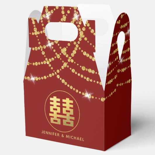 中国のパーソナライズされた結婚幸福の切妻 フェイバーボックス (オープン)